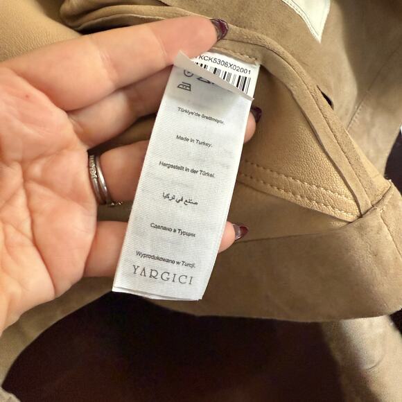 YARGICI Premium Essentials | Tan Suede Denim-style Light Leather Jacket  | Small - Picture 8 of 9